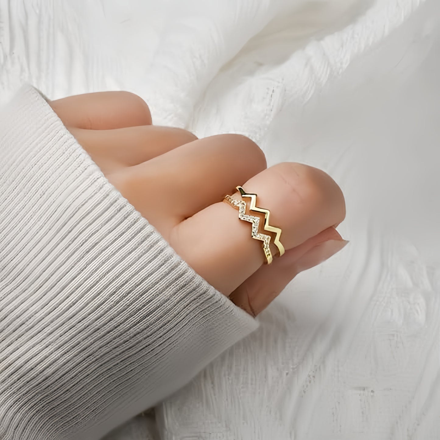 TO MY DAUGHTER HIGHS AND LOWS DOUBLE WAVE RING (Adjustable)