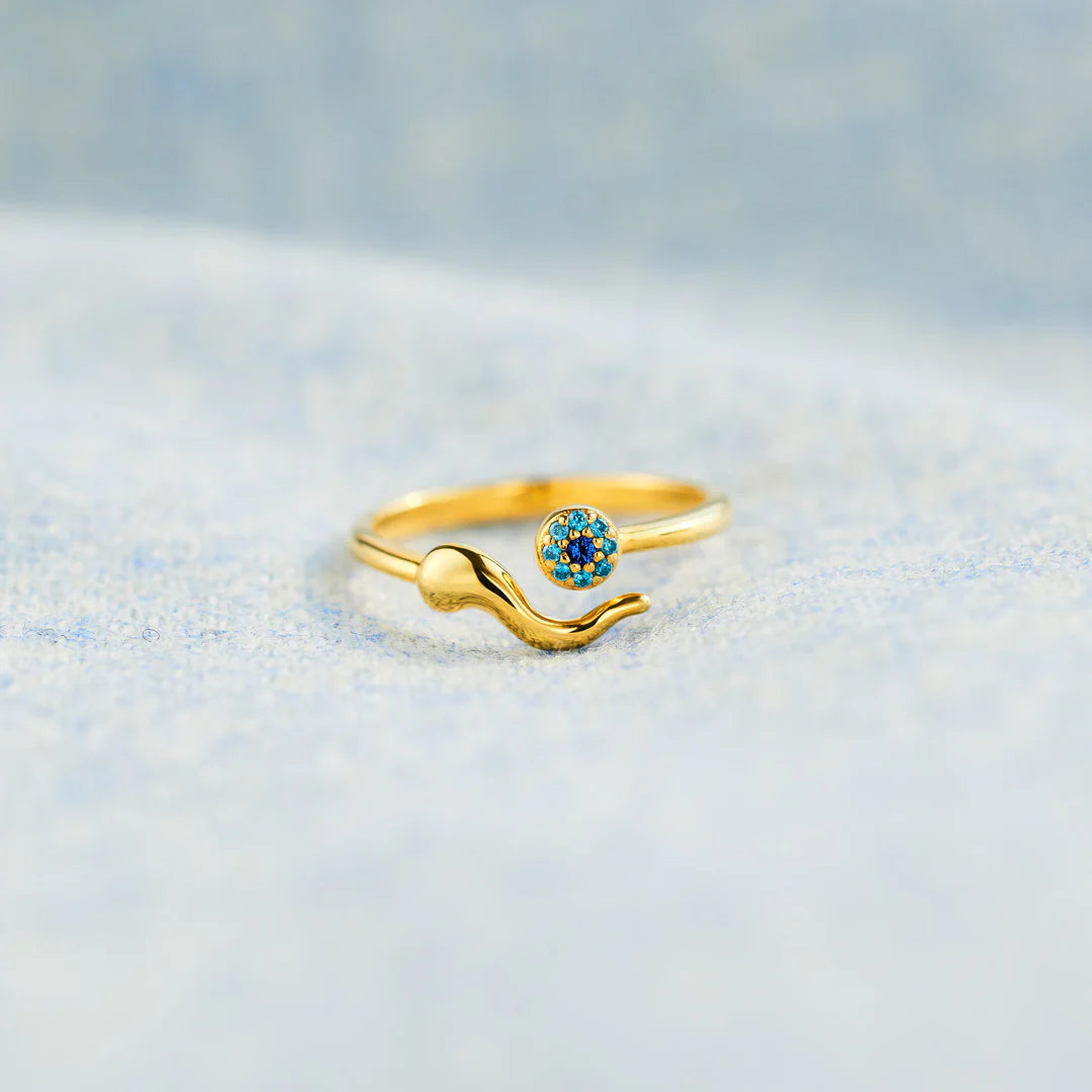 EVIL EYE RING, ITALIAN HORN RING