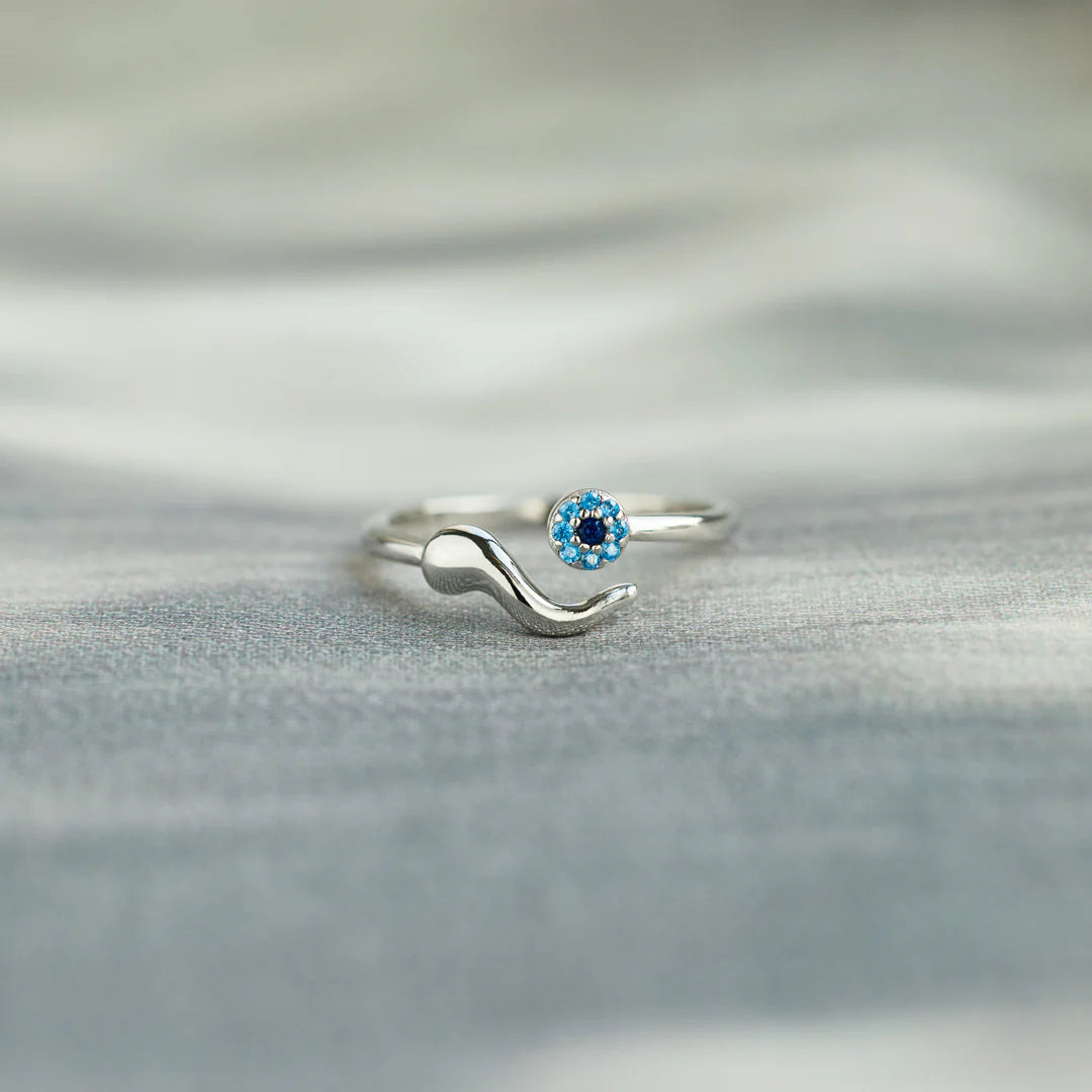 EVIL EYE RING, ITALIAN HORN RING