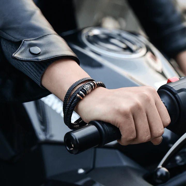 To My Son Braided Leather Bracelet