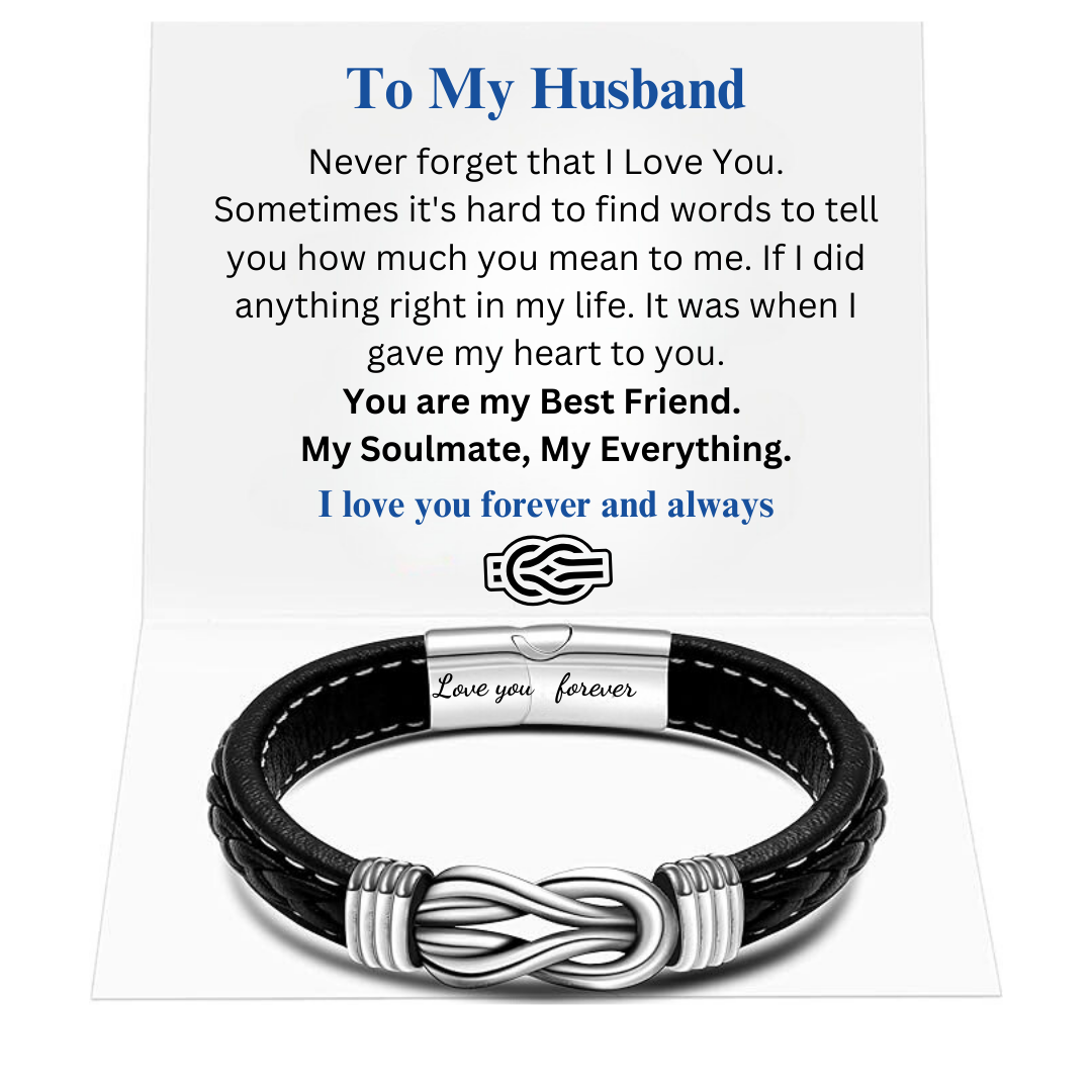 Men Leather Bracelet Gifts for Birthday Christmast Braided Bracelet for Husband