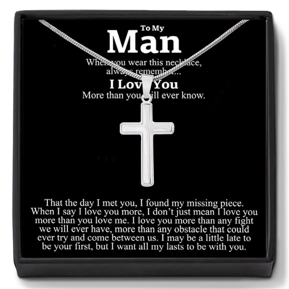 Cross Necklace To My Man