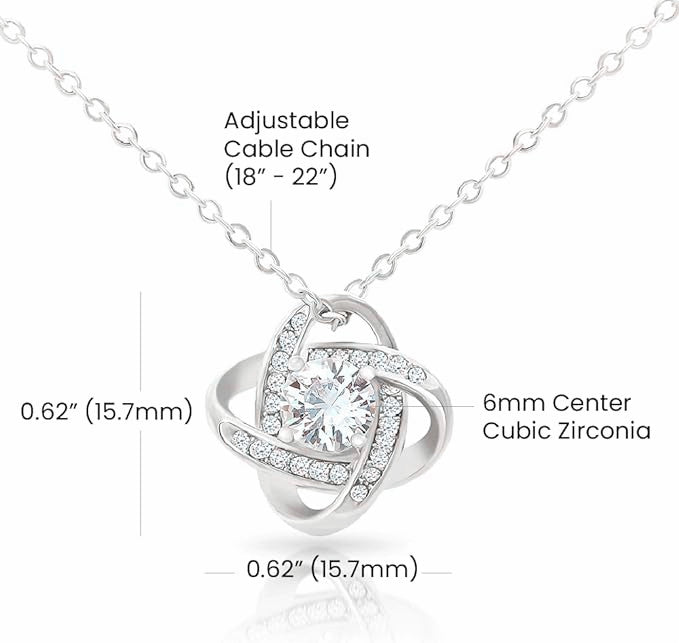 Cubic Zirconia Love Knot Necklace for Women Dainty Gifts for Mom