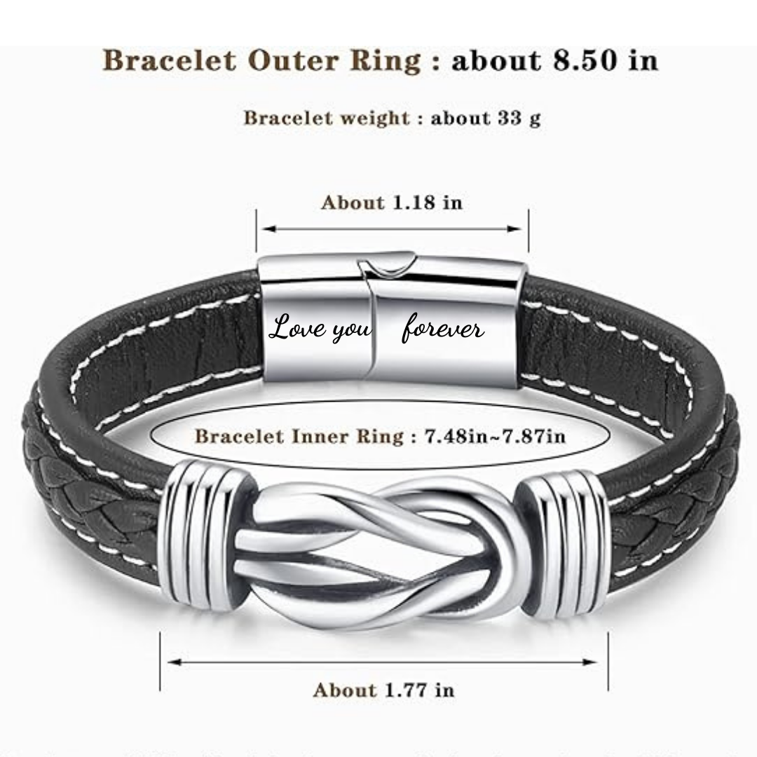Men Leather Bracelet Gifts for Birthday Christmast Braided Bracelet for Husband