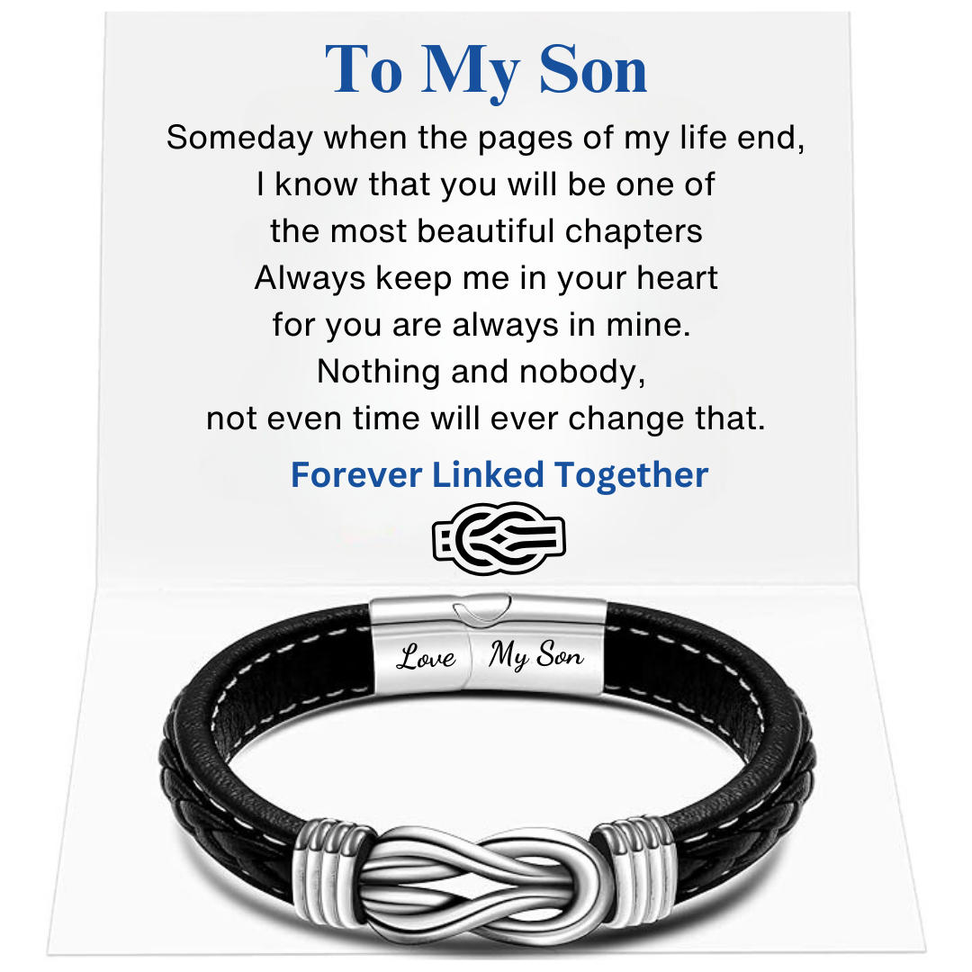 Son Mens Inspirational Leather Bracelets Love My Son Inspirational