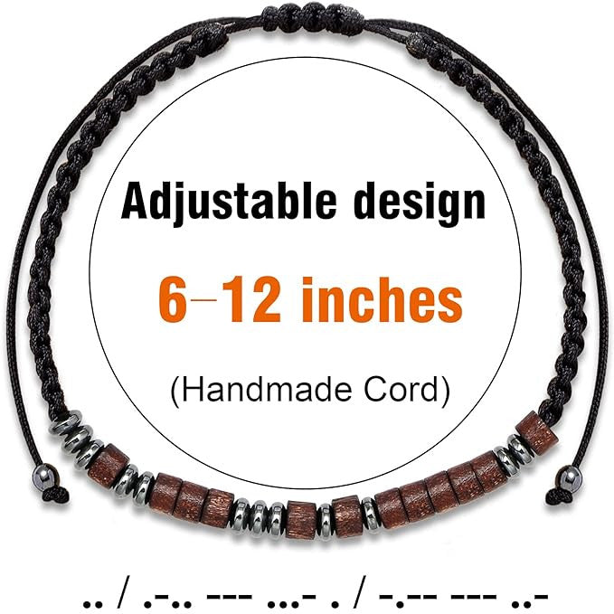 To My Grandson, I Love You Morse Code Bracelet