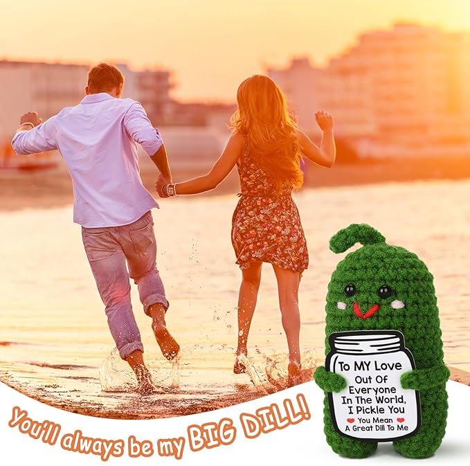 Handmade Positive Pickle Crochet Doll Gift (Love)