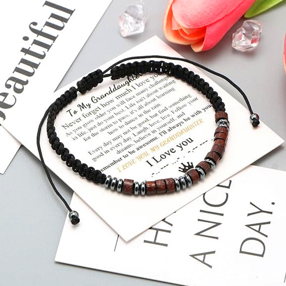 To My Granddaughter, I Love You Morse Code Bracelet
