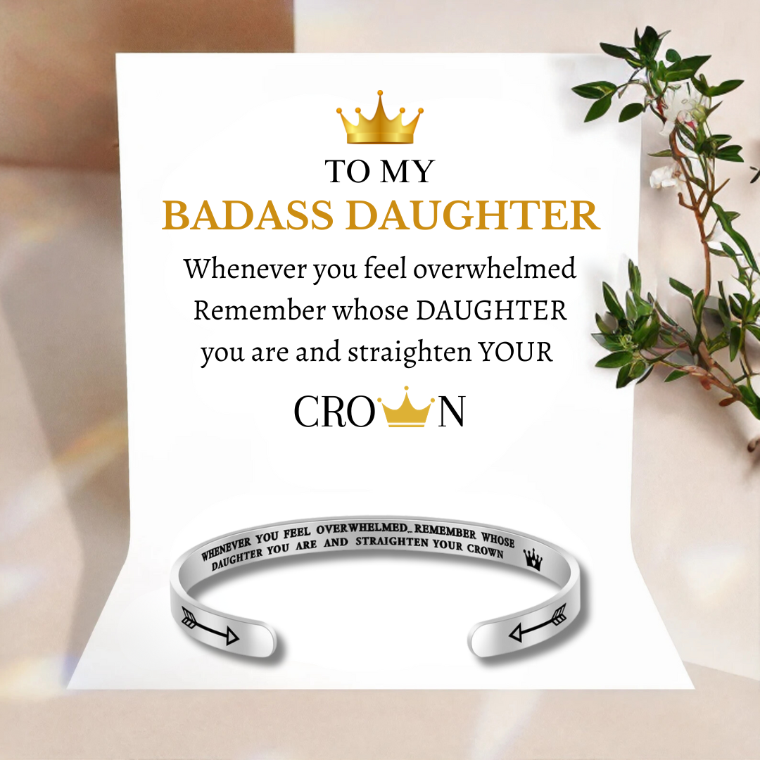 Remember Who You Are And Straighten Your Crown Cuff Bracelet For Daughter
