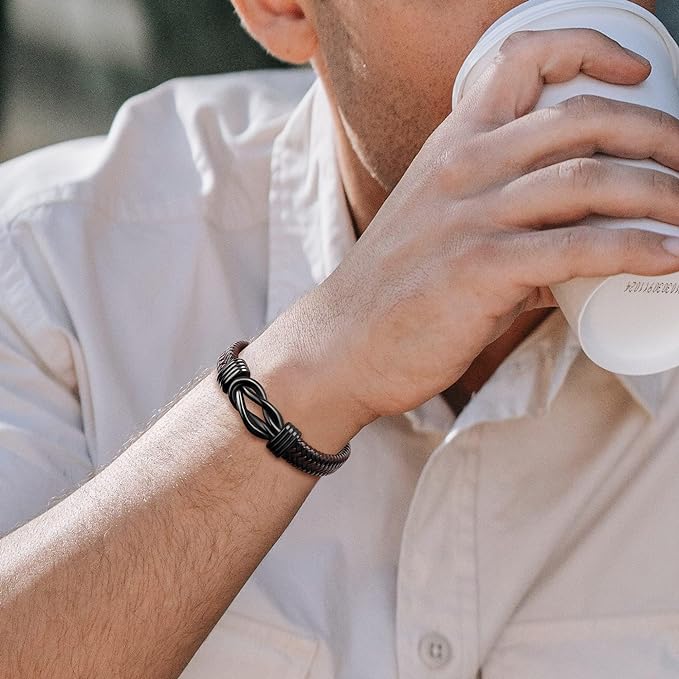 Braided Leather Bracelets for Man Chirstmast Gifts for son