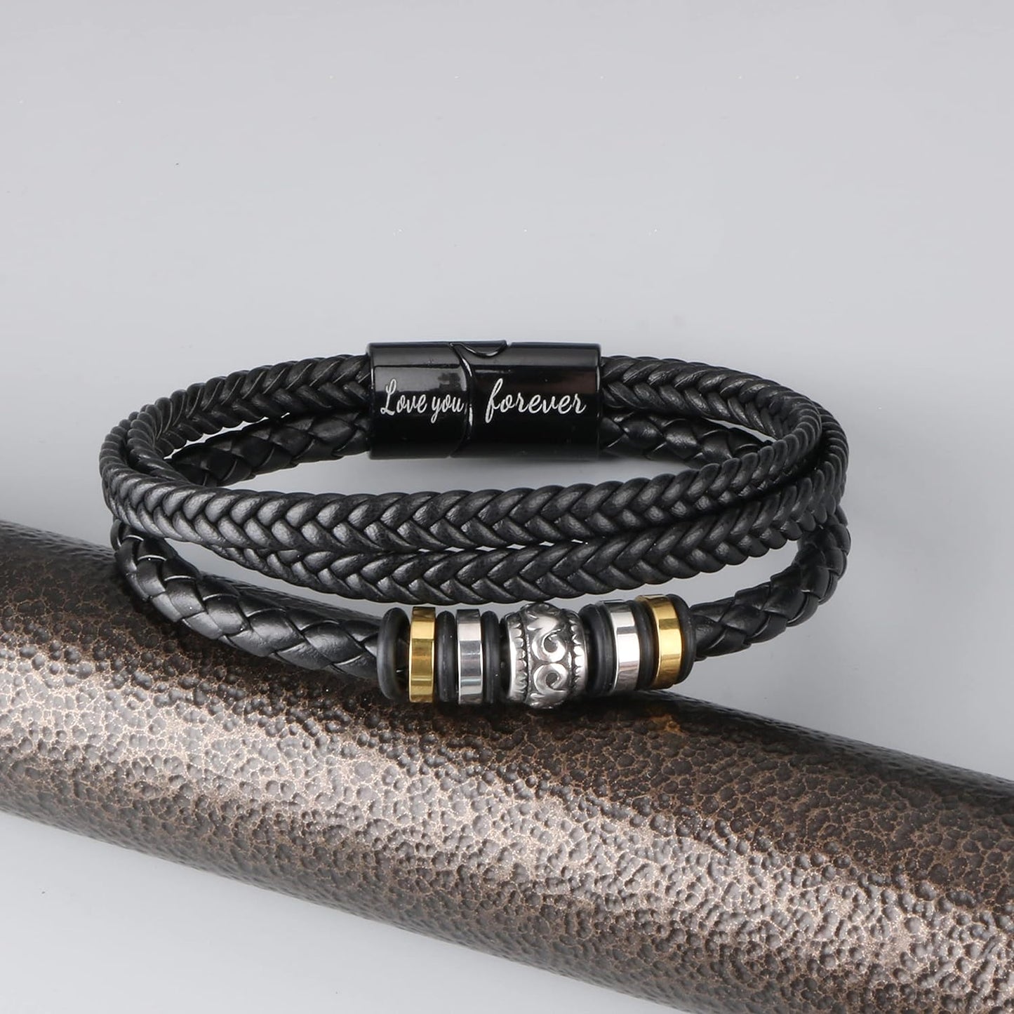 Men Leather Bracelet Gifts for Birthday Christmast Braided Bracelet for Grandson