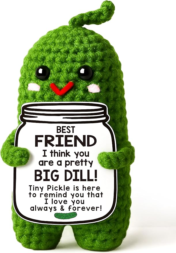 Handmade Positive Pickle Crochet Doll Gift (Friend)