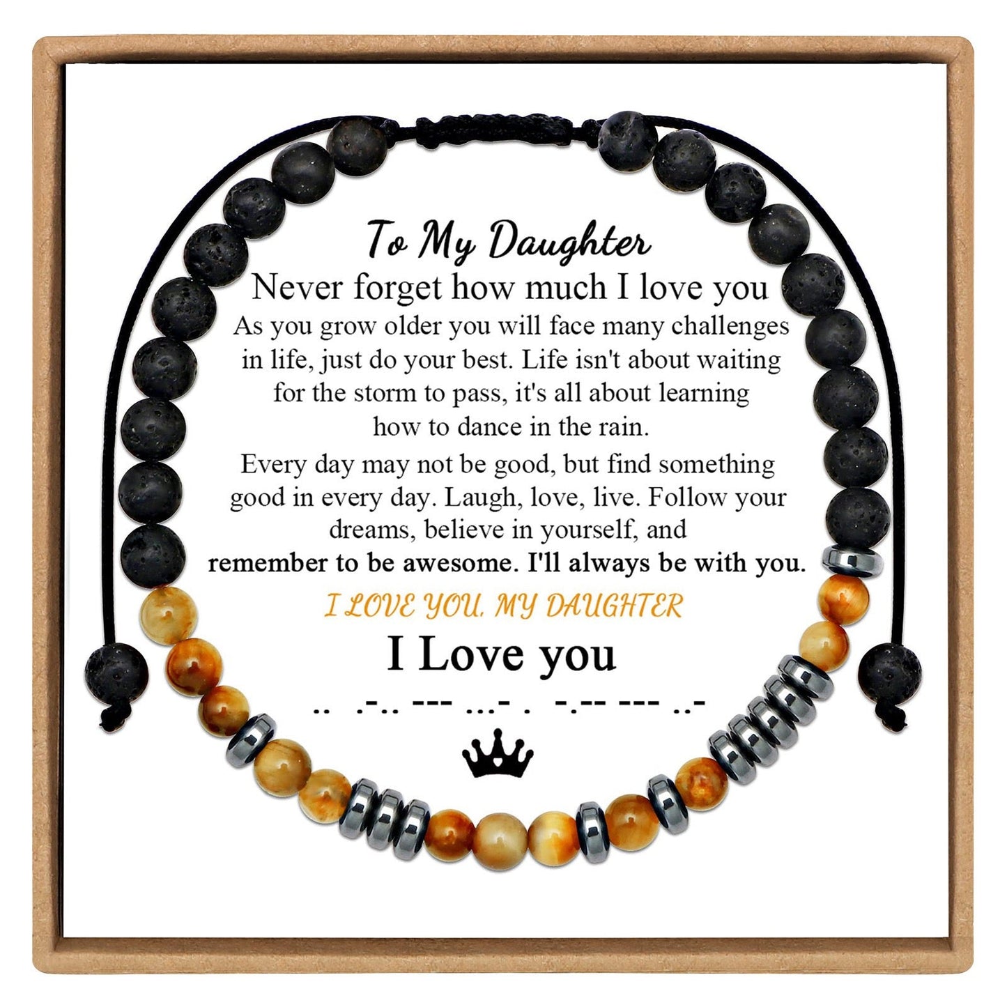 To My Granddaughter, I Love You Morse Code Bracelet