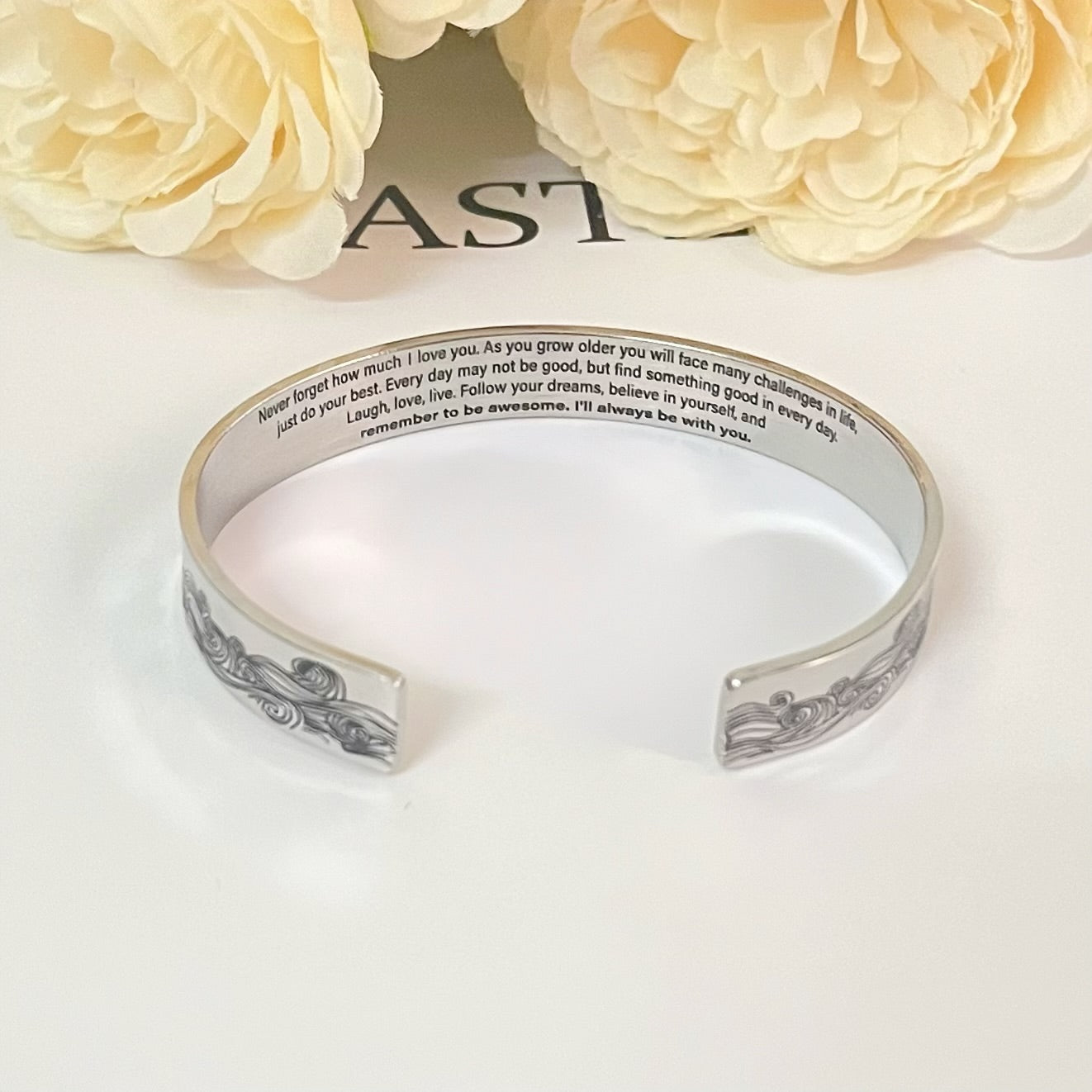 Inspirational cuff bracelet for daughter