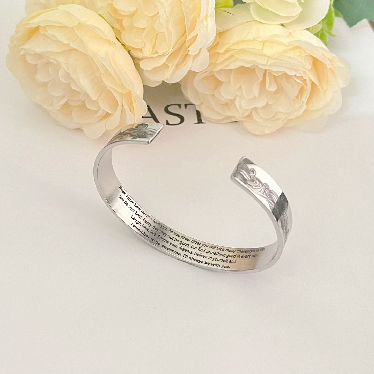 Inspirational cuff bracelet for daughter