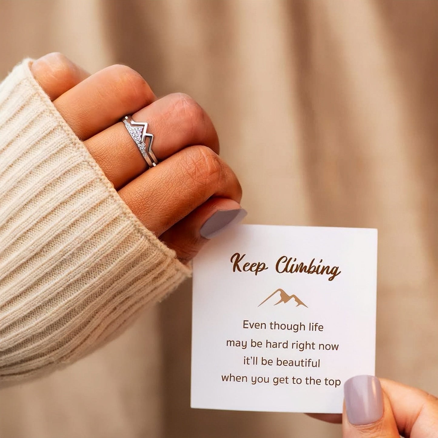 KEEP CLIMBING MOUNTAIN RING (Adjustable)