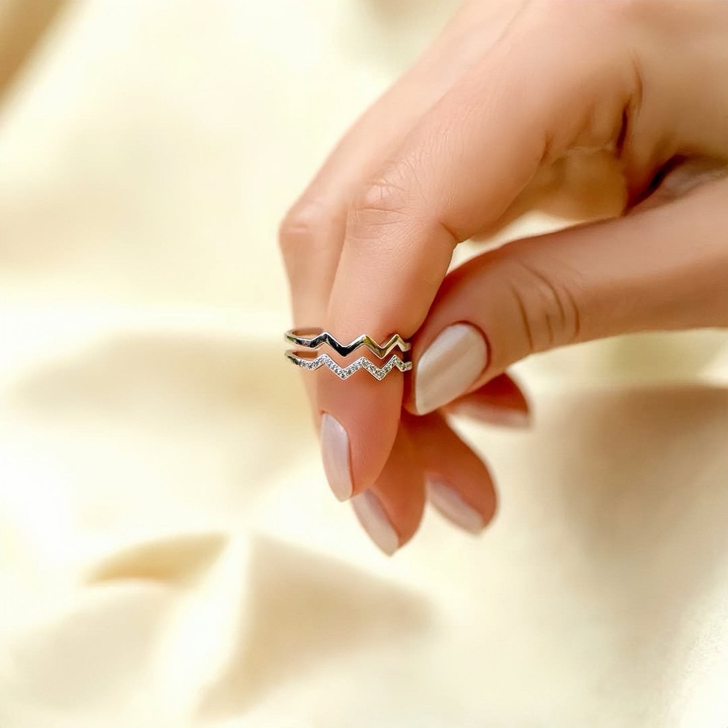 TO MY DAUGHTER HIGHS AND LOWS DOUBLE WAVE RING (Adjustable)