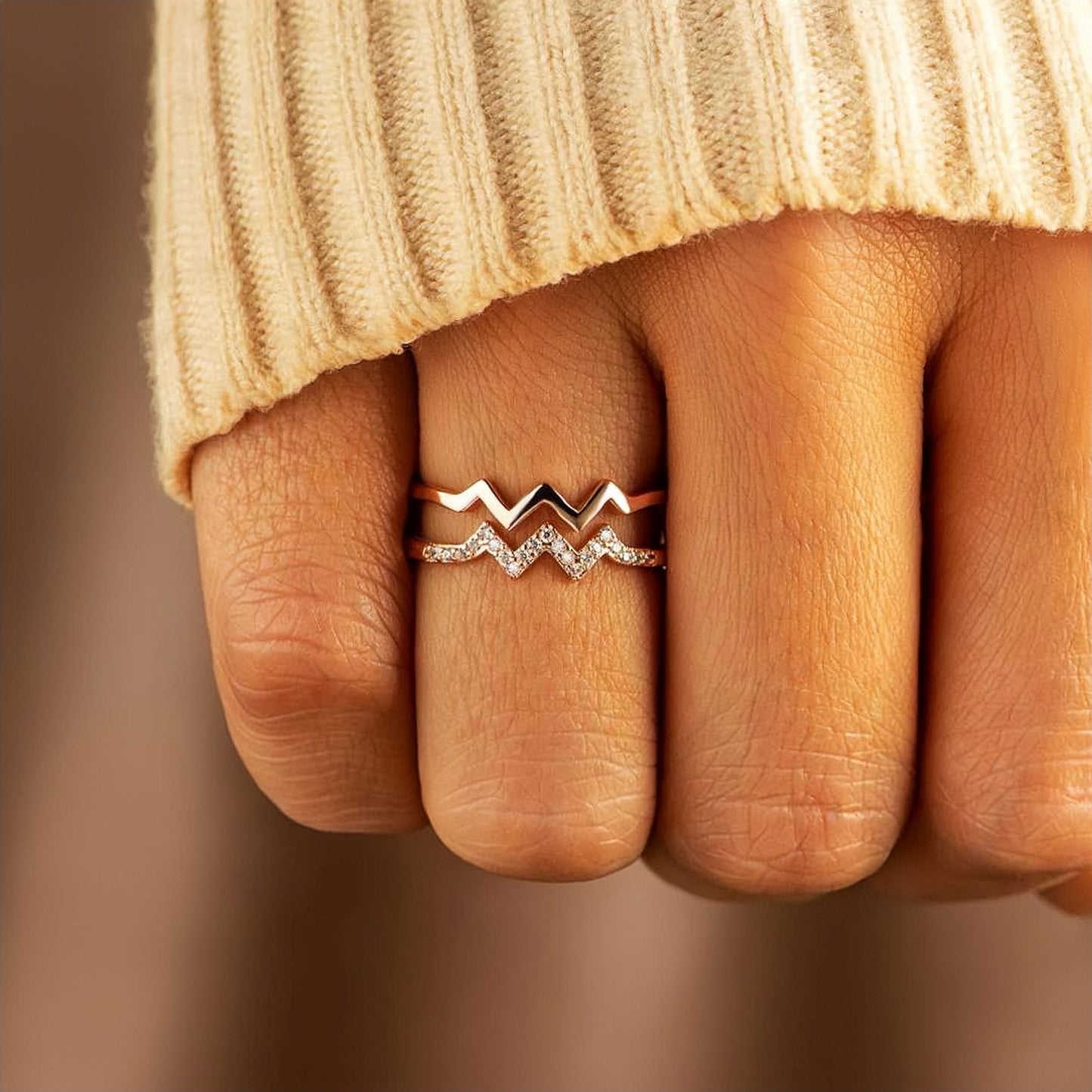 TO MY DAUGHTER HIGHS AND LOWS DOUBLE WAVE RING (Adjustable)