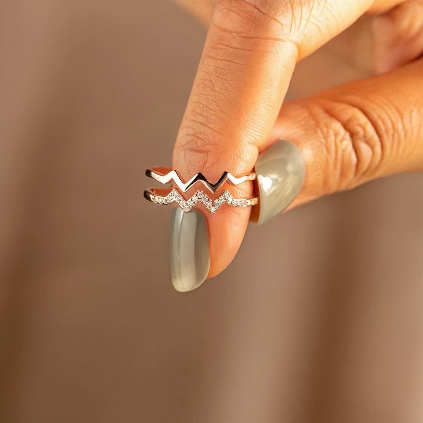 TO MY DAUGHTER HIGHS AND LOWS DOUBLE WAVE RING (Adjustable)