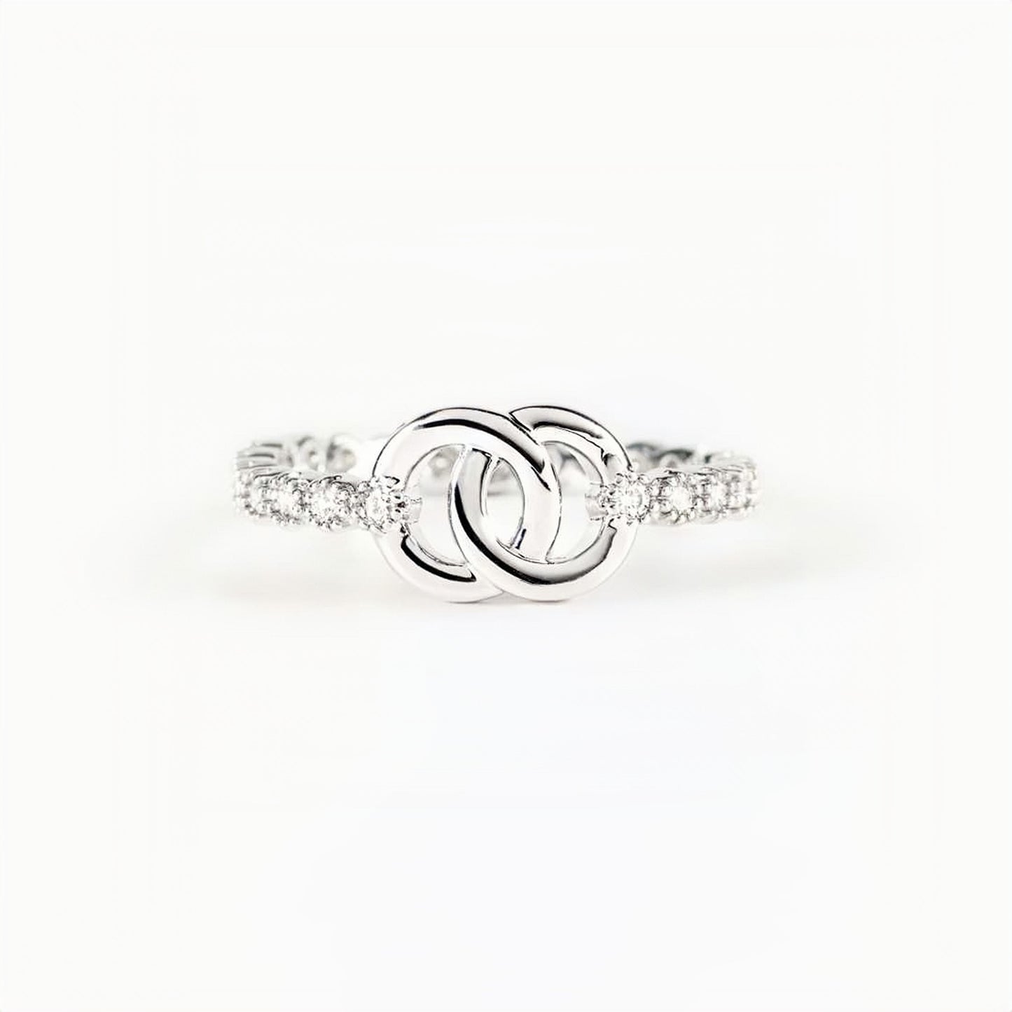 PART OF EACH OTHER MATCHING PAVÉ INTERLOCKING RING