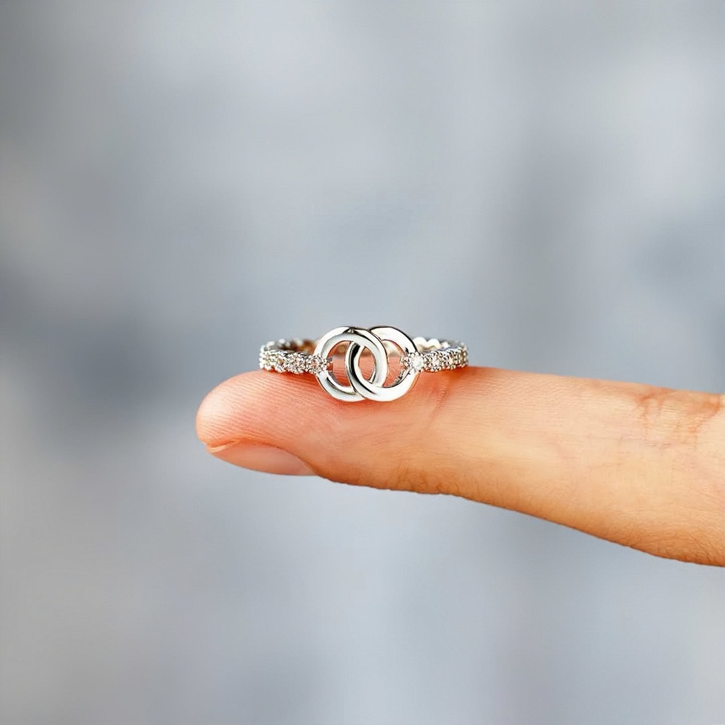 PART OF EACH OTHER MATCHING PAVÉ INTERLOCKING RING