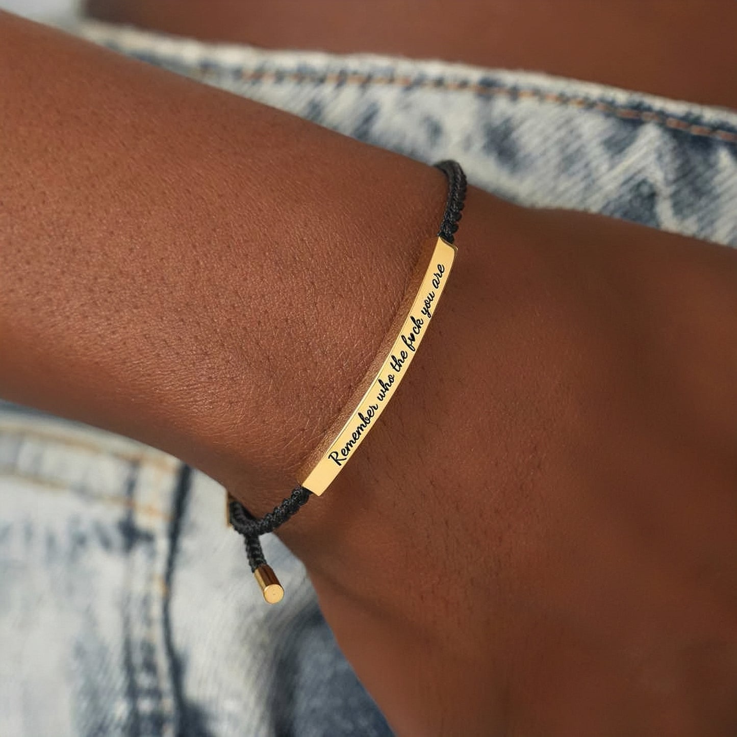REMEMBER WHO THE FUCK YOU ARE MOTIVATIONAL TUBE BRACELET
