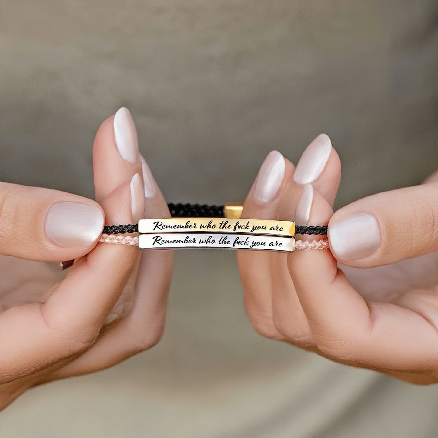 REMEMBER WHO THE FUCK YOU ARE MOTIVATIONAL TUBE BRACELET
