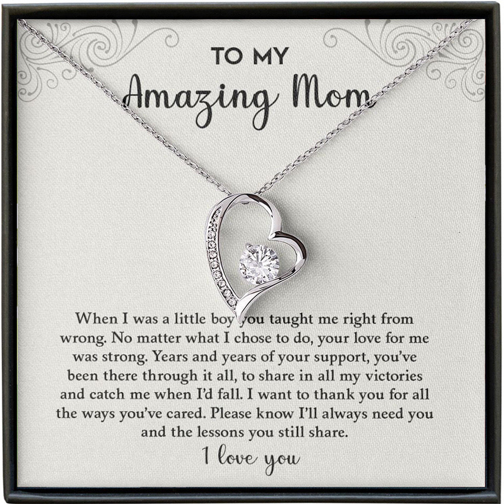 Sparkling Heart Necklace for Women Gifts To My Amazing Mom