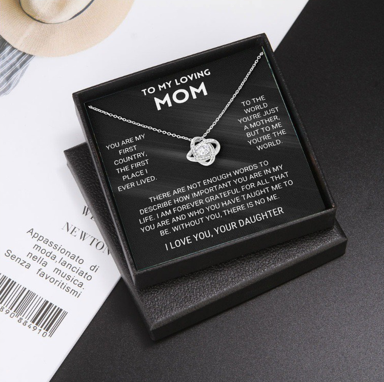 Cubic Zirconia Love Knot Necklace for Women Dainty Gifts for Mom