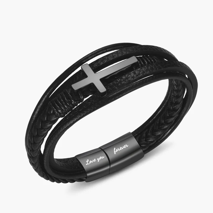 To My Grandson Love You Forever Cross Bracelet
