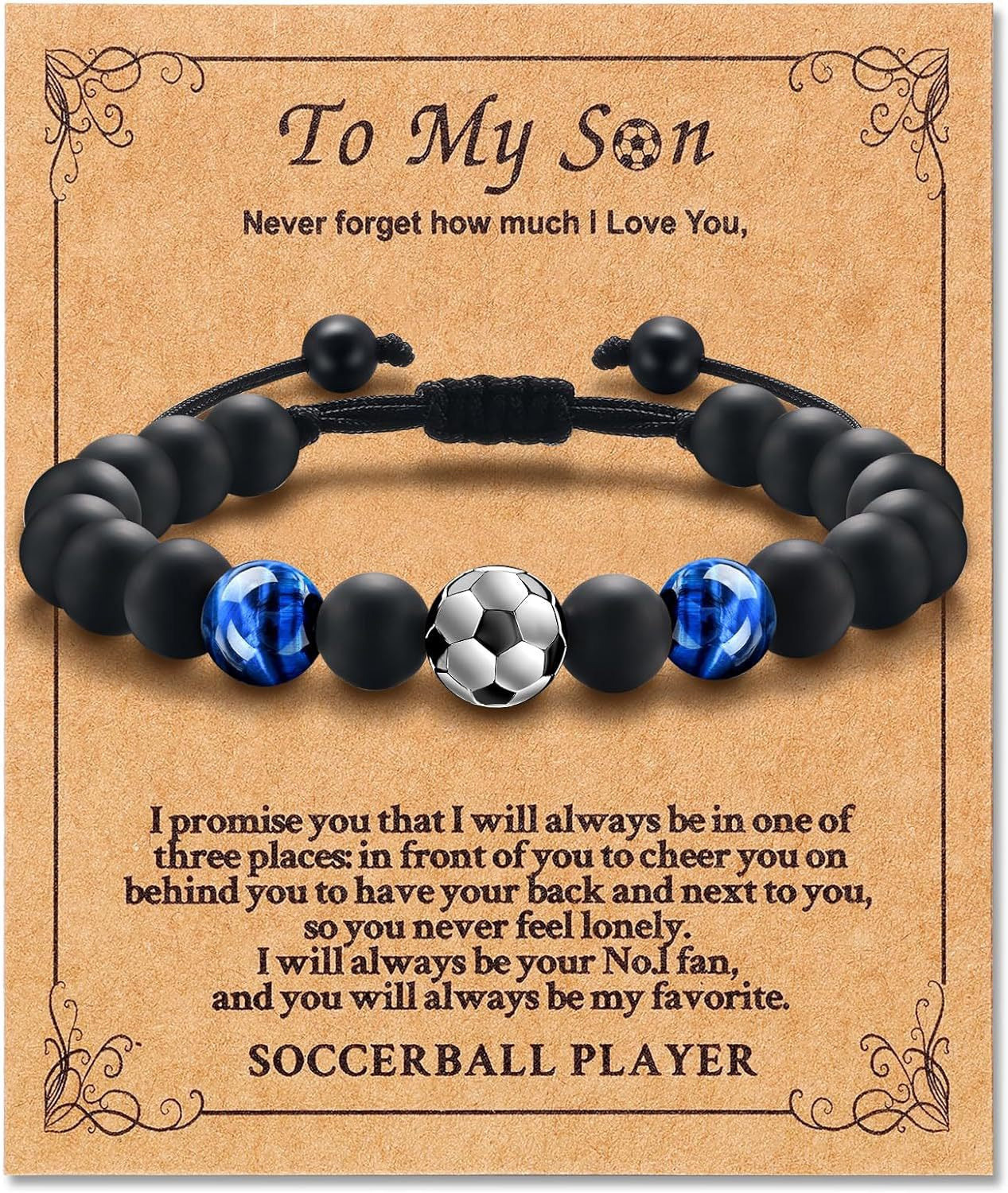 Soccer Beaded Bracelet - Unique Beaded Design, Adjustable Hand String