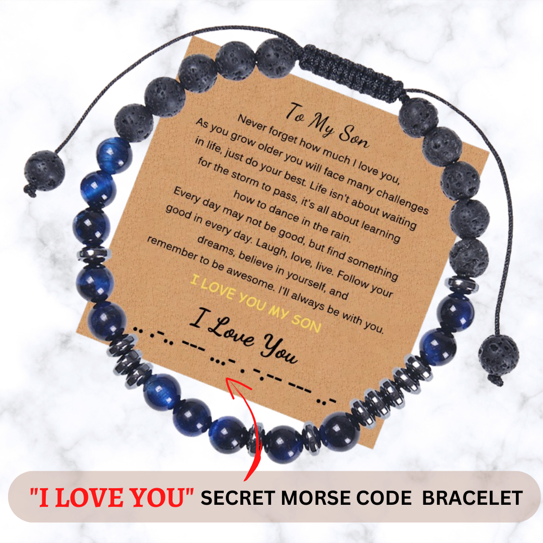 I Love You Morse Code Bracelet, Secret Message Bracelet for Men Women