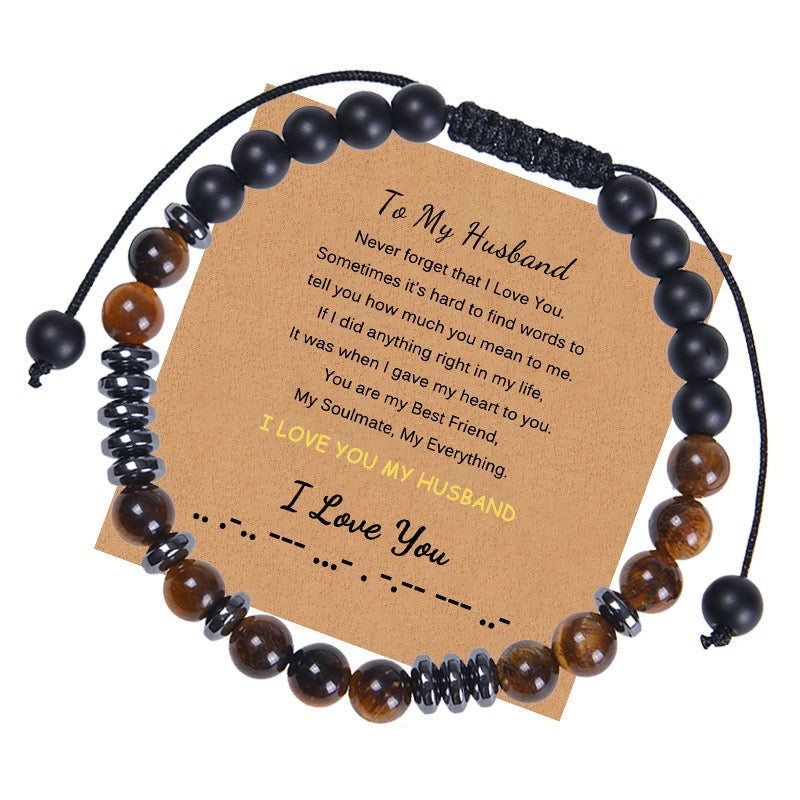 I Love You Morse Code Bracelet, Secret Message Bracelet for Men Women