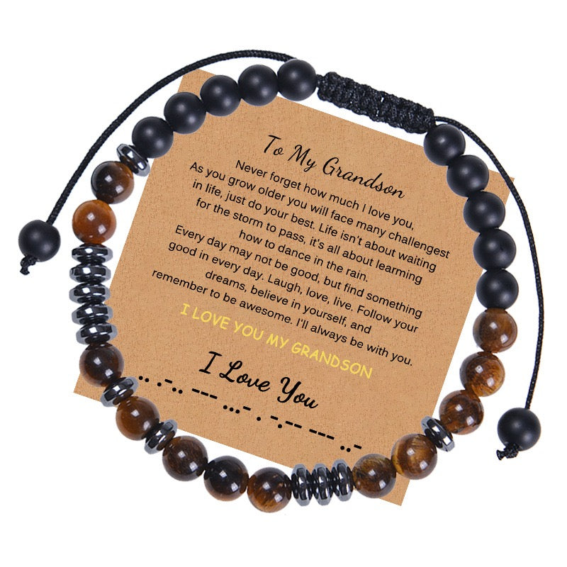 I Love You Morse Code Bracelet, Secret Message Bracelet for Men Women