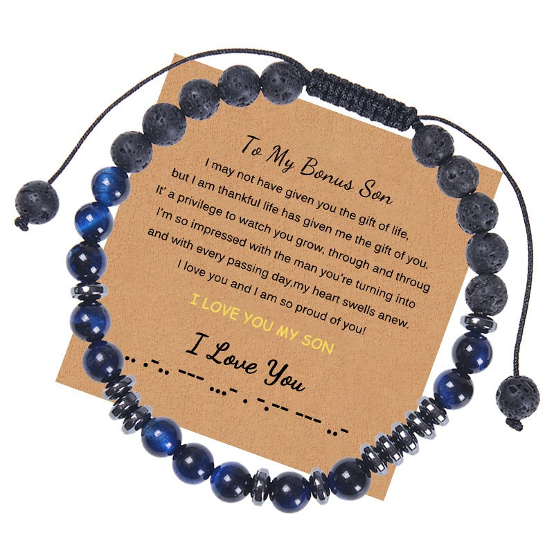 I Love You Morse Code Bracelet, Secret Message Bracelet for Men Women