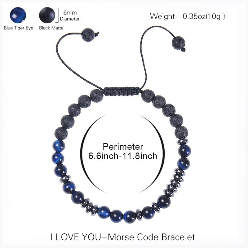 I Love You Morse Code Bracelet, Secret Message Bracelet for Men Women