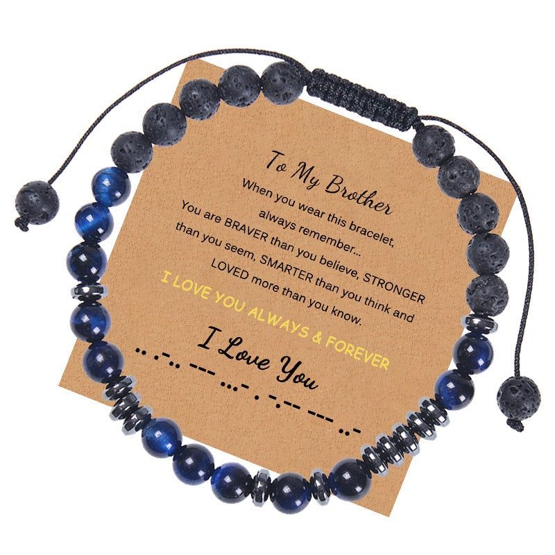 I Love You Morse Code Bracelet, Secret Message Bracelet for Men Women
