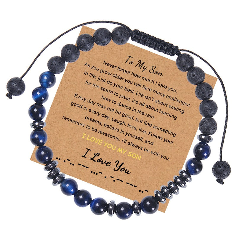 I Love You Morse Code Bracelet, Secret Message Bracelet for Men Women