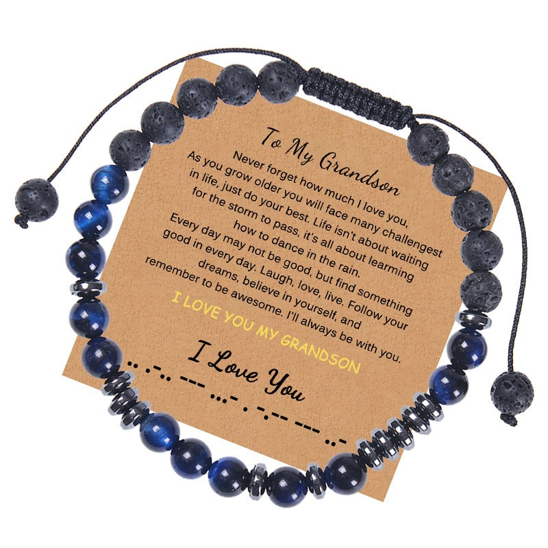I Love You Morse Code Bracelet, Secret Message Bracelet for Men Women