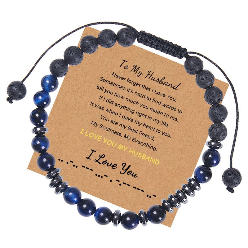 I Love You Morse Code Bracelet, Secret Message Bracelet for Men Women