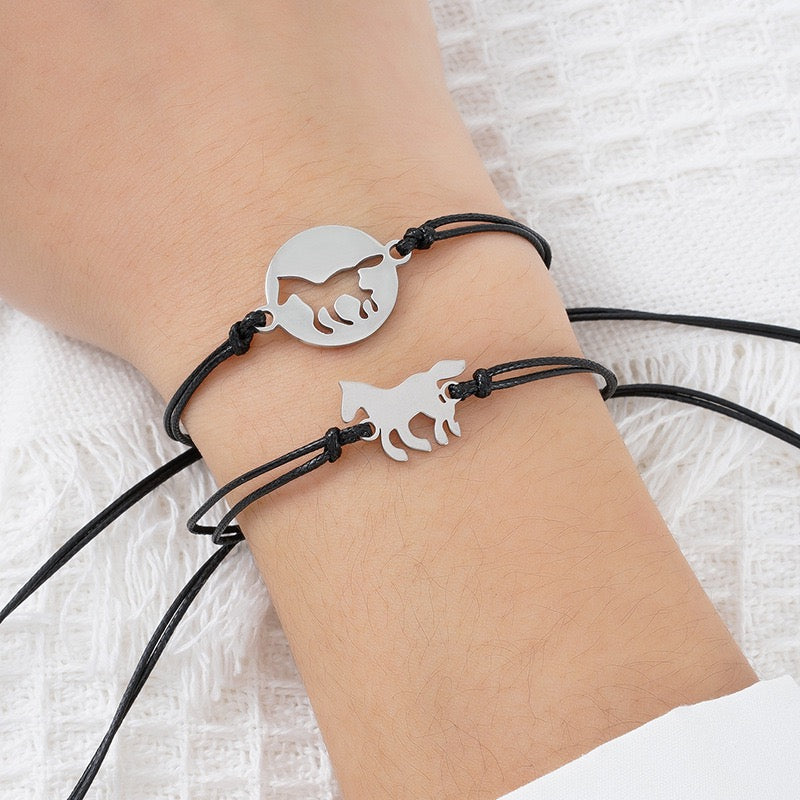 Mommy & Me Dinosaur Horse Jewelry | Mother Daughter / Son Bracelet set
