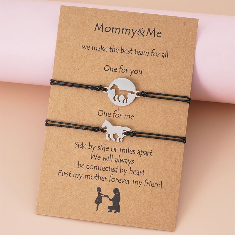 Mommy & Me Dinosaur Horse Jewelry | Mother Daughter / Son Bracelet set
