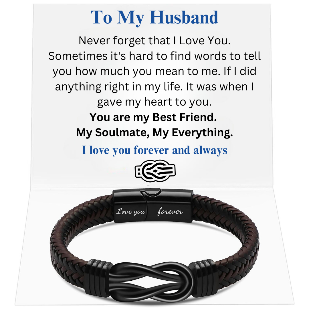 Men Leather Bracelet Gifts for Birthday Christmast Braided Bracelet for Husband