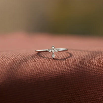 For Daughter Pray On It Minimalist Cross Ring