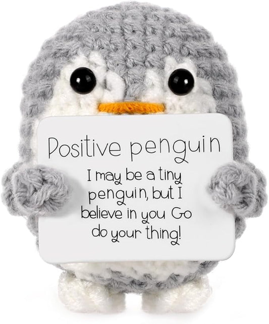 Handmade Positive Penguin Crochet Doll
