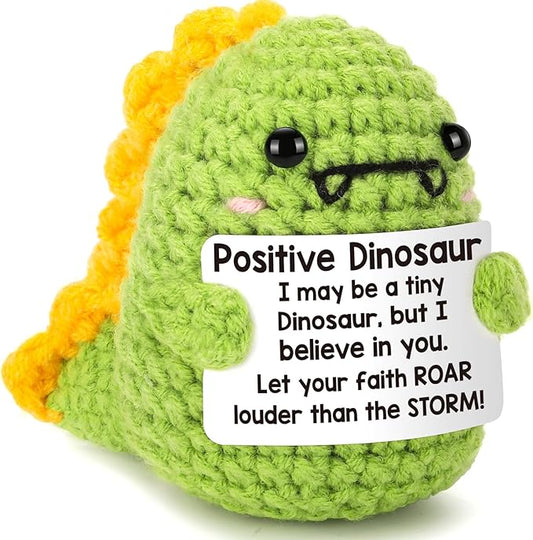 Handmade Positive Dinosaur Crochet Doll
