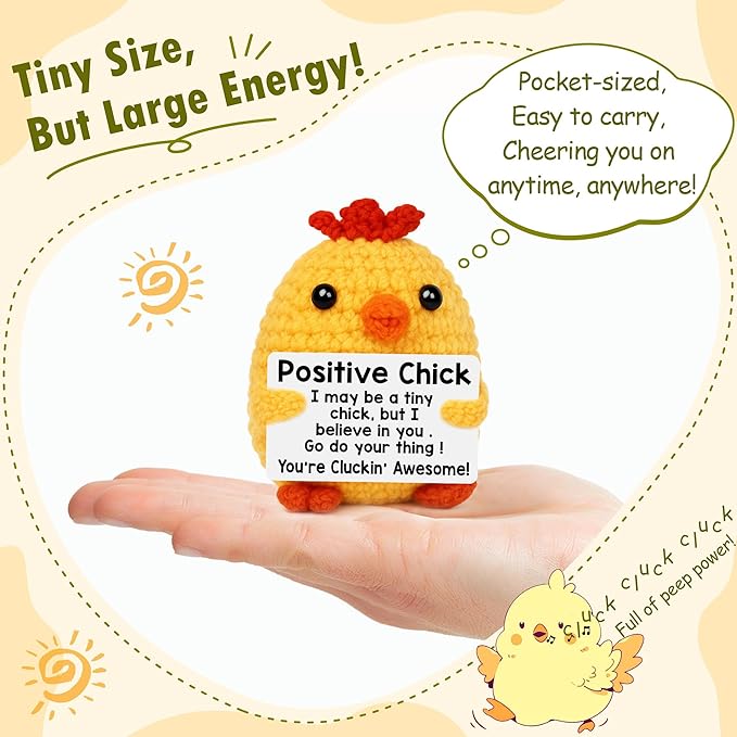 Handmade Positive Chicken Crochet Doll