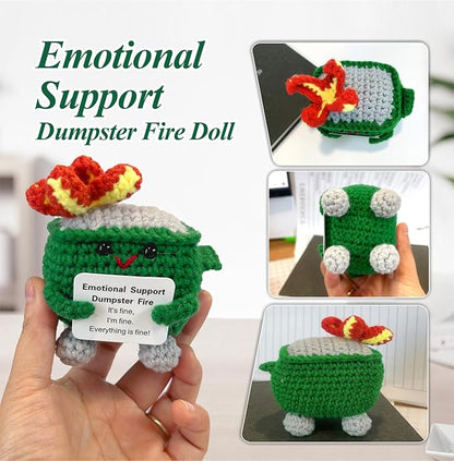 Handmade Dumpster Fire Crochet Doll Gift