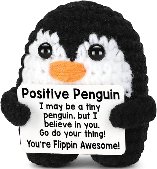 Handmade Positive Penguin Crochet Doll Gift