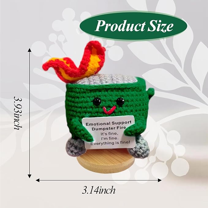 Handmade Dumpster Fire Crochet Doll Gift